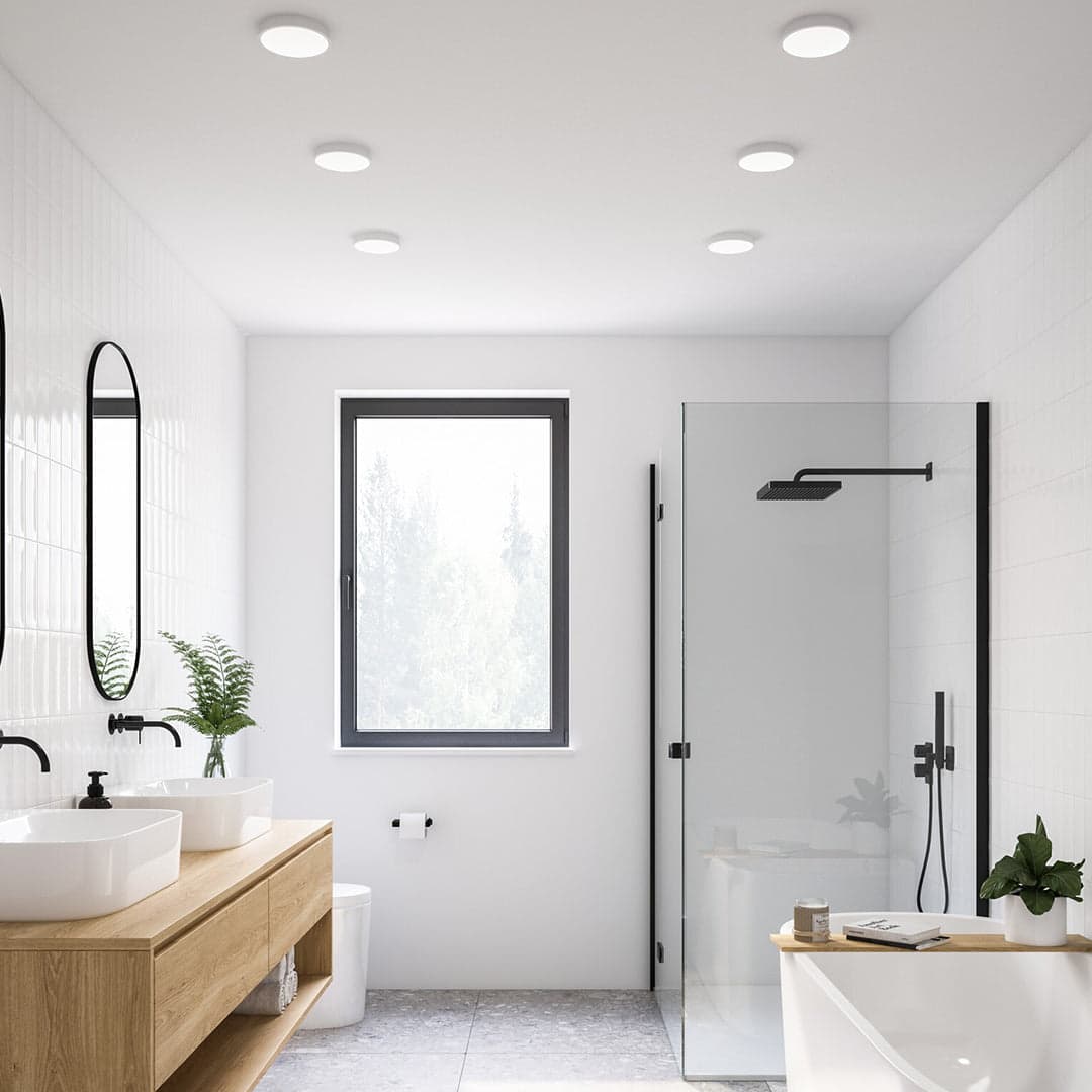 Surface-Mounted Downlight Round illuminated fixture view